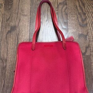 Red neoprene vintage coach bag